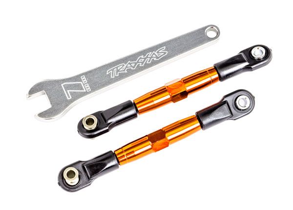 Traxxas Camber links, front Orange - Click Image to Close