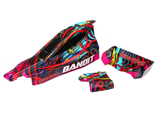 Traxxas Body, Bandit, Hawaiian graphics painted, decals applied - Click Image to Close