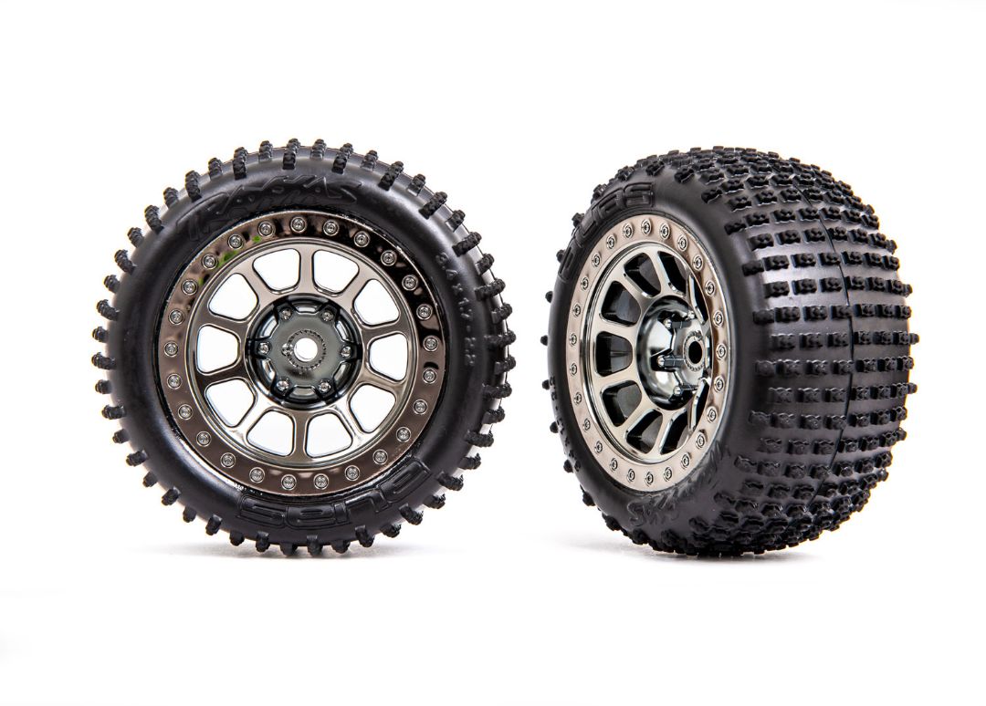 Traxxas Rear Black Chrome w/ Alias Tires - Click Image to Close