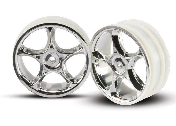 Traxxas Wheels, Tracer 2.2" (chrome) (2) (Bandit front)