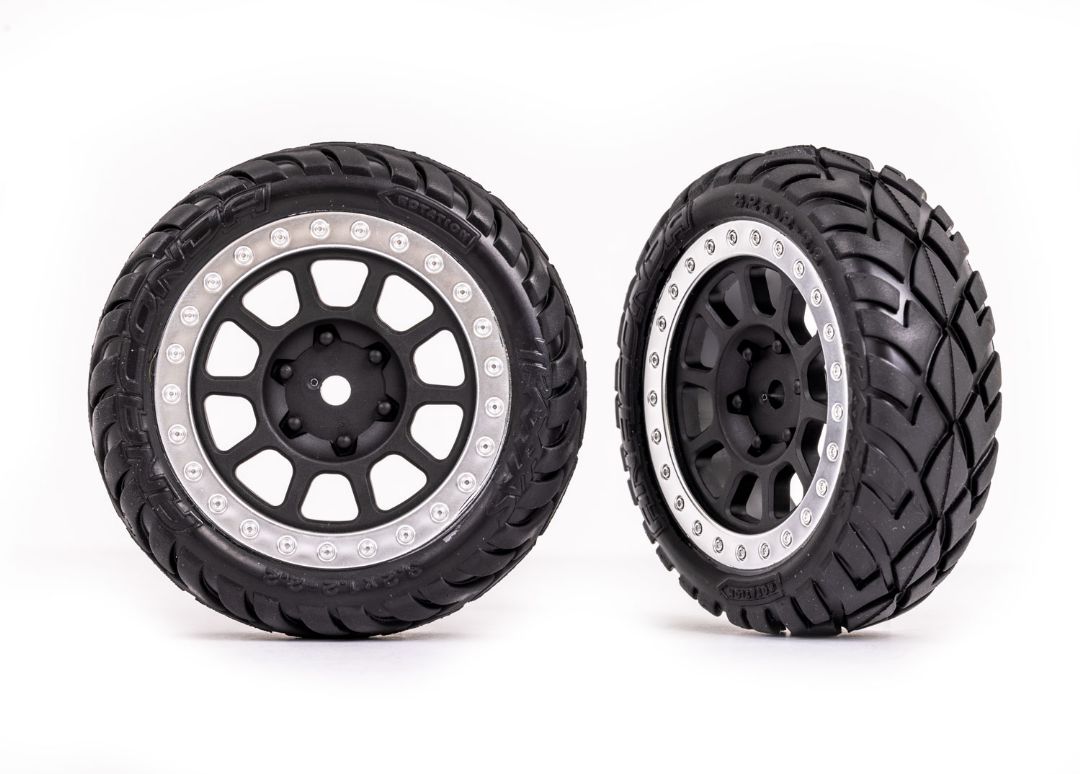 Traxxas Front Black/Satin Beadlock w/ Anaconda Tires