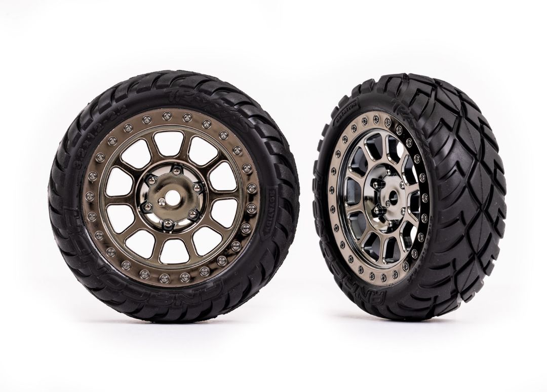 Traxxas Front Black Chrome w/ Anaconda Tires