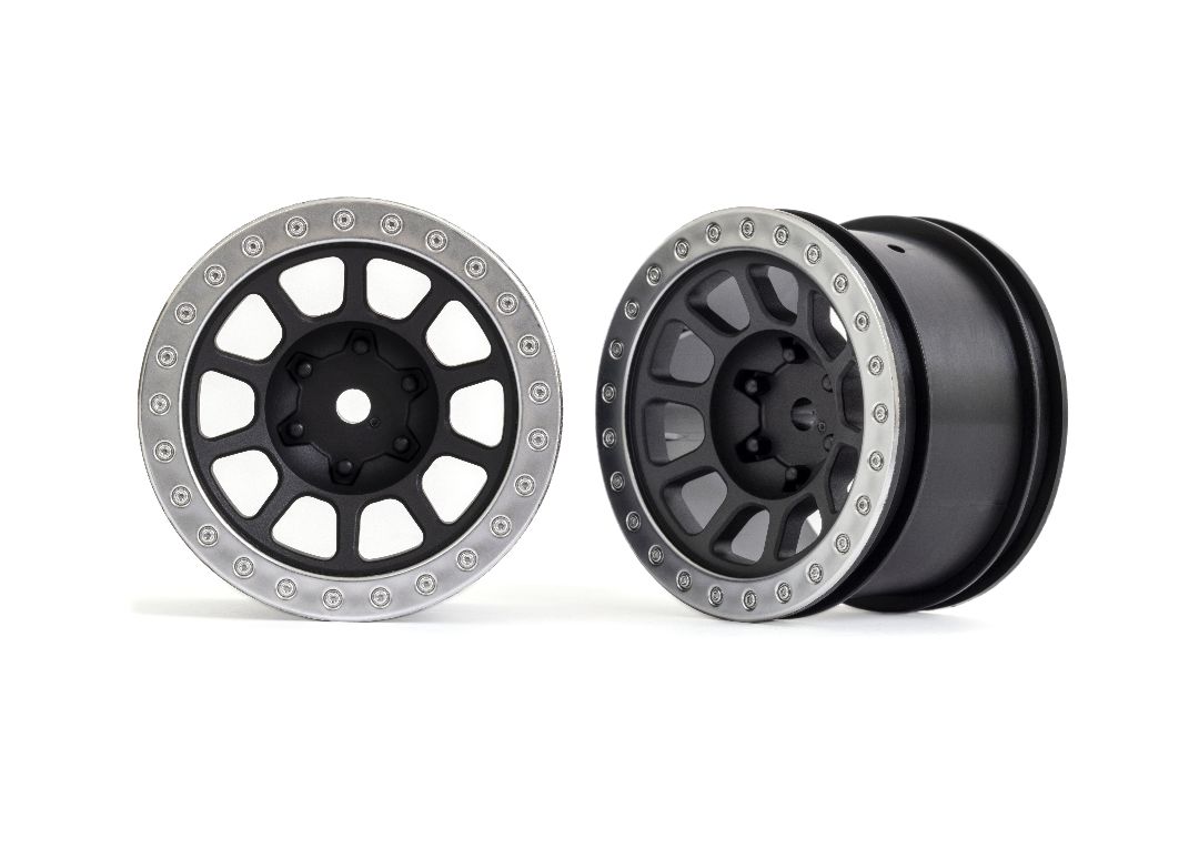 Traxxas Rear Black/Satin Beadlock Wheels - Click Image to Close