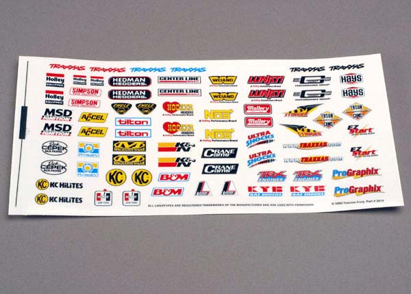 Traxxas Racing Sponsors Decal Sheet - Click Image to Close