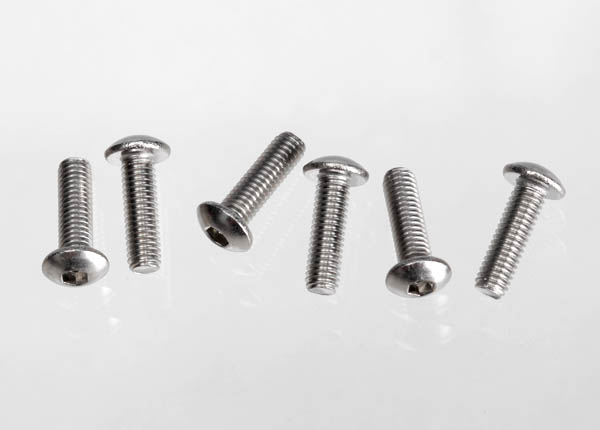 Traxxas Screws, 3x10 Button-Head Machine (Hex Drive) (Stainless - Click Image to Close
