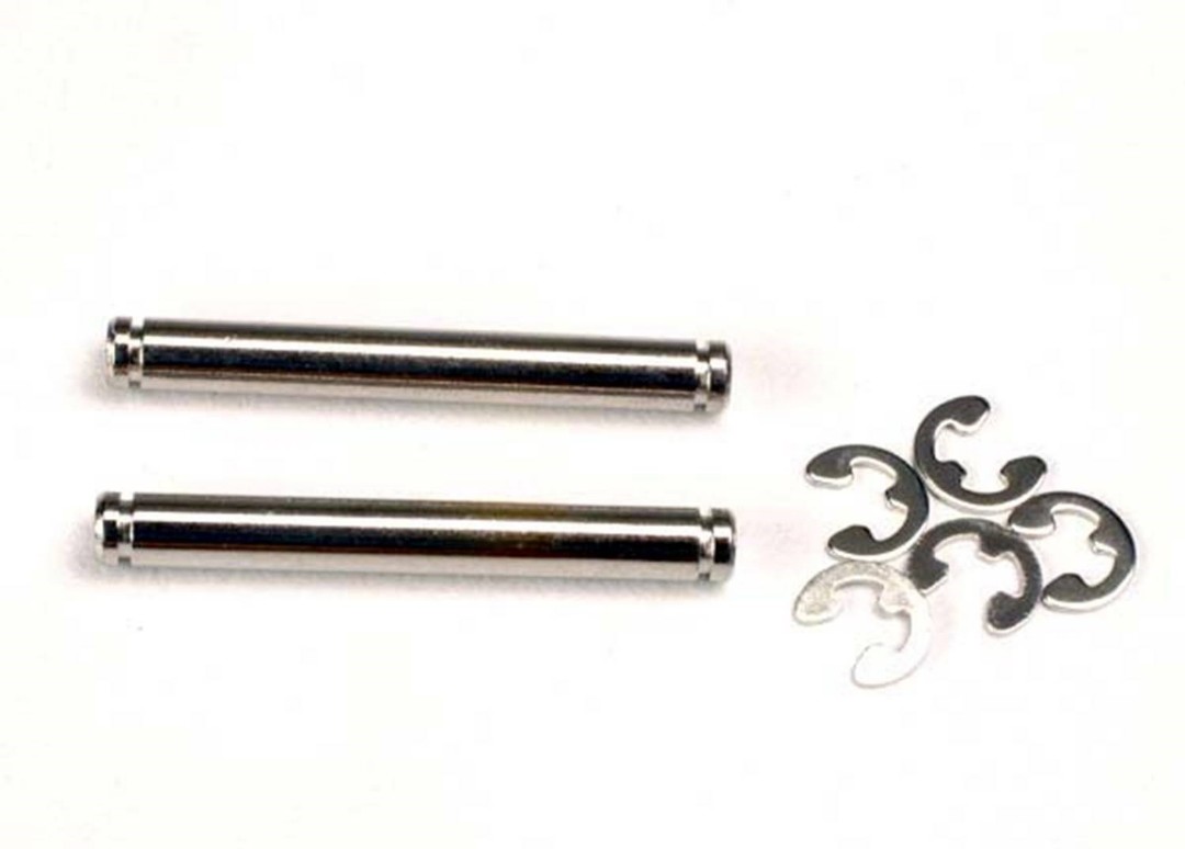 Traxxas Suspension Pins, 26mm, Chrome with E-Clips(2) - Click Image to Close