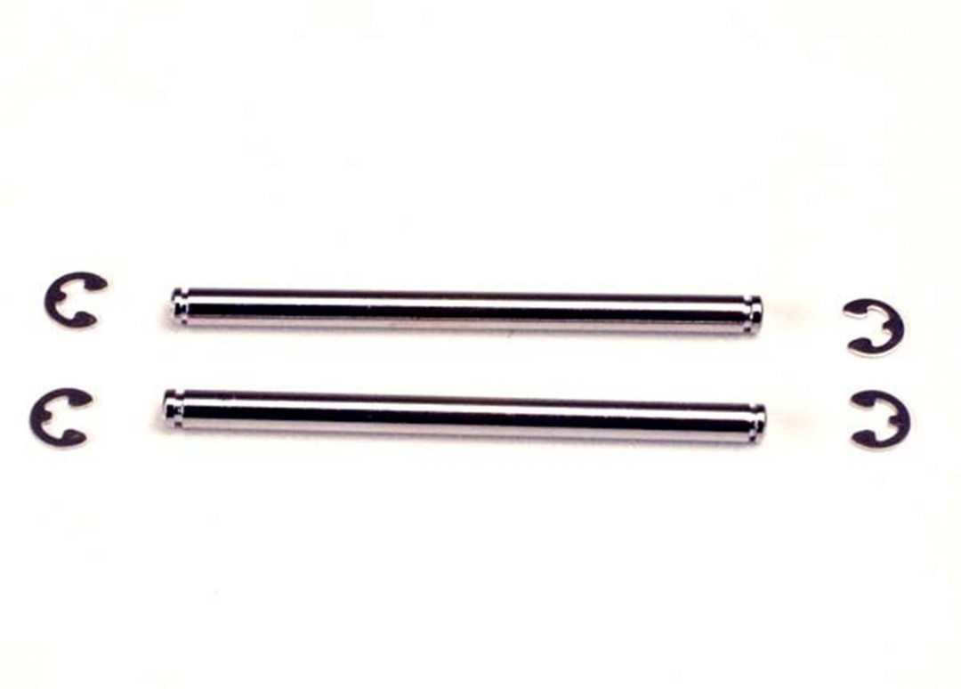 Traxxas Suspension Pins, 48mm, Chrome with E-Clips (2) - Click Image to Close