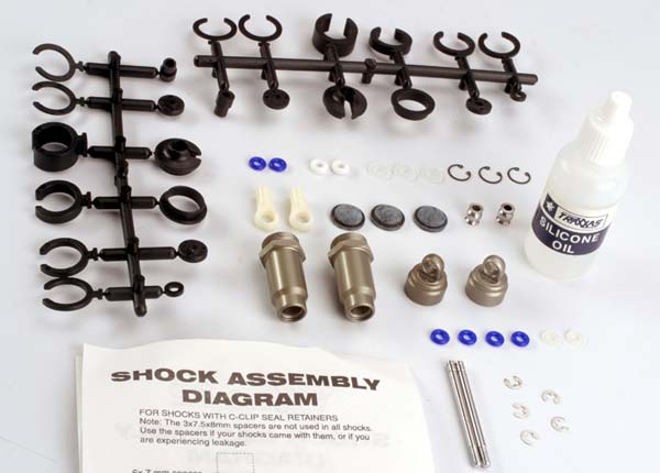 Traxxas Big Bore Shocks (Medium) (Hard-Anodized And PTFE-Coated T6 Aluminum) (Assembled With Tin Shafts) w/o Springs (2)