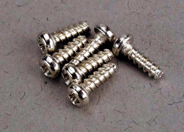 Traxxas Screws, 2x6mm roundhead self-tapping (6) - Click Image to Close