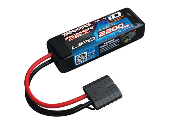 Traxxas 2200mAh 2S 7.4V 25C LiPo iD Connector Soft Case 88x21x30mm