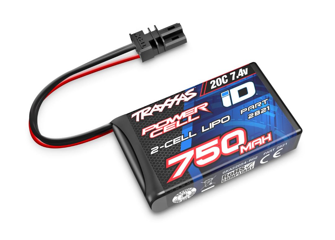 Traxxas 750mAh 2S 7.4V 20C LiPo ID Softcase Battery - Click Image to Close