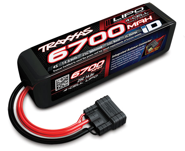 Traxxas 6700mAh 4S 14.8V 25C LiPo iD Plug Soft Case - Click Image to Close