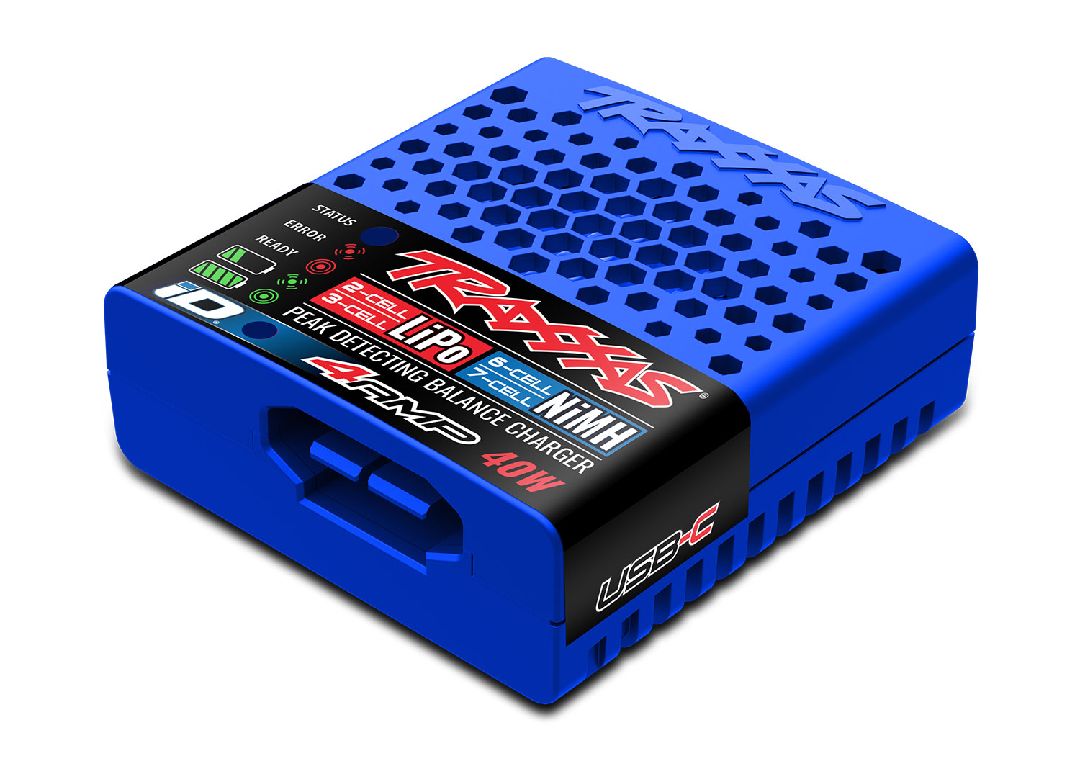 Traxxas USB-C Multi-Chemistry Charger, 40W, 6-7 cell NiMH/2-3 cell LiPo with iD Auto Battery Identification