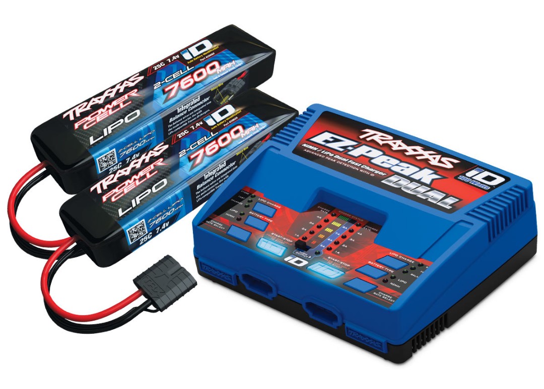 Traxxas EZ-Peak Dual 2S Completer Pack with 2x 7600mAh LiPo - Click Image to Close