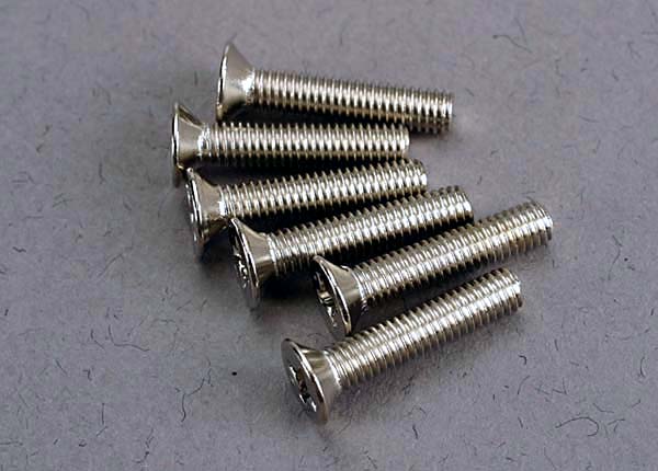 Traxxas 3x15mm Flat Head Machine Screw (6) - Click Image to Close