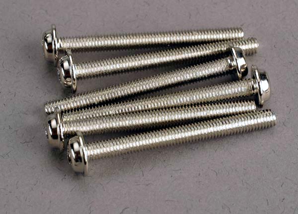 Traxxas Screws, 3x30mm washerhead machine (6)