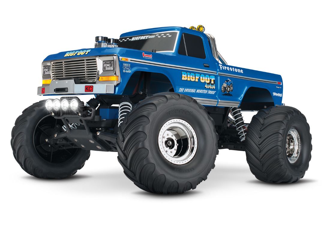 Traxxas Bigfoot No. 1 The Original Monster Truck with LED Lights, 1/10 Scale 2WD Monster Truck, XL-5 brushed ESC, Titan 12t Motor, 7 Cell NiHM battery and 4A DC Charger