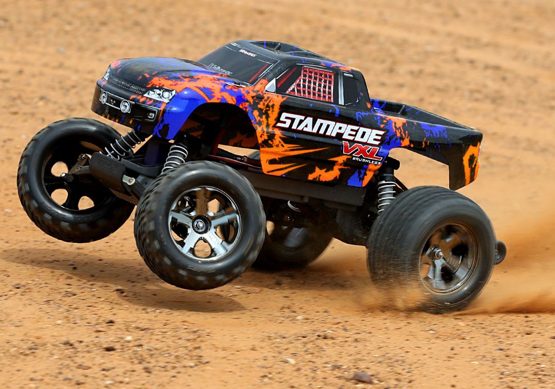 Traxxas Stampede VXL 1/10 RTR 2WD Monster Truck - Orange - Click Image to Close