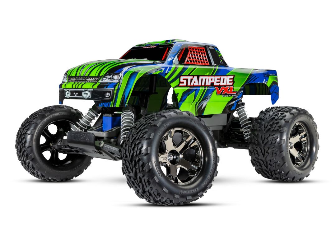 Traxxas Stampede VXL 1/10 RTR 2WD Monster Truck - Green with Magnum Transmission (No Battery/Charger)