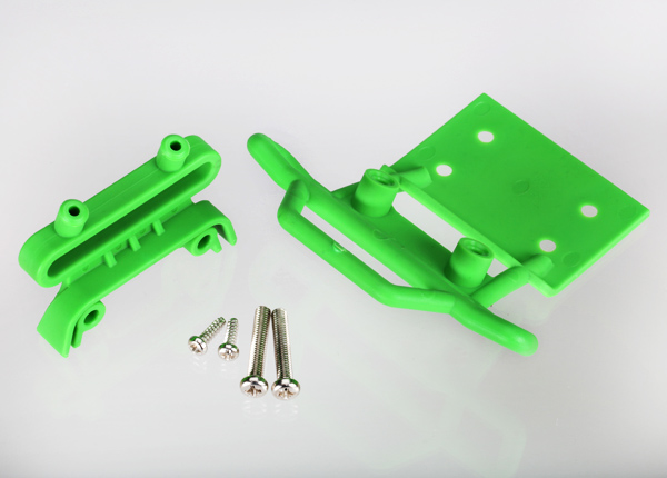 Traxxas Front Bumper & Mount (Green) (Grave Digger) - Click Image to Close