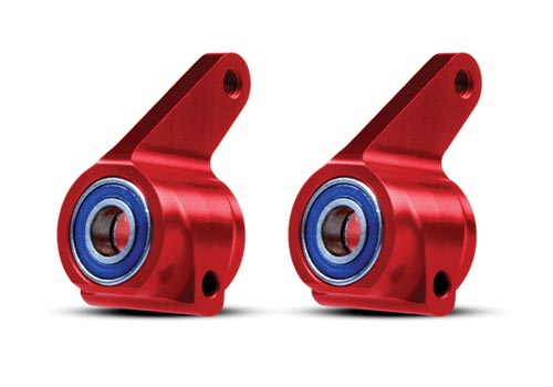 Traxxas Aluminum Steering Blocks w/Ball Bearings (Red) (2) - Click Image to Close