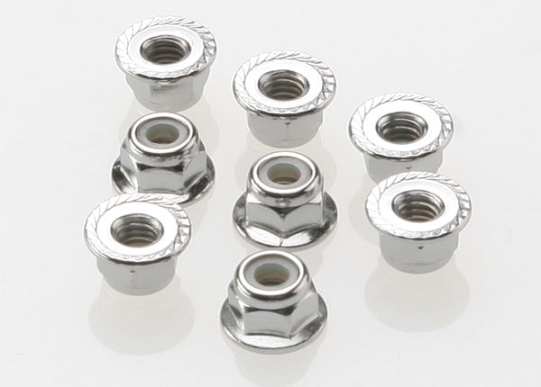 Traxxas 4mm Steel Flanged Serrated Nylon Locknut (8) - Click Image to Close