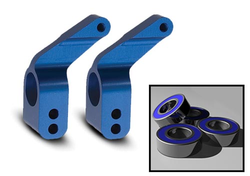 Traxxas Aluminum Stub Axle Carrier (Blue) (2) - Click Image to Close