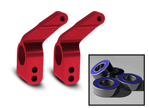 Traxxas Aluminum Stub Axle Carriers (Red) (4)