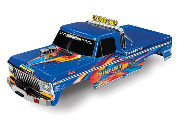 Traxxas Body, Bigfoot No. 1, blue-x, Officially Licensed replica (painted, decals applied)