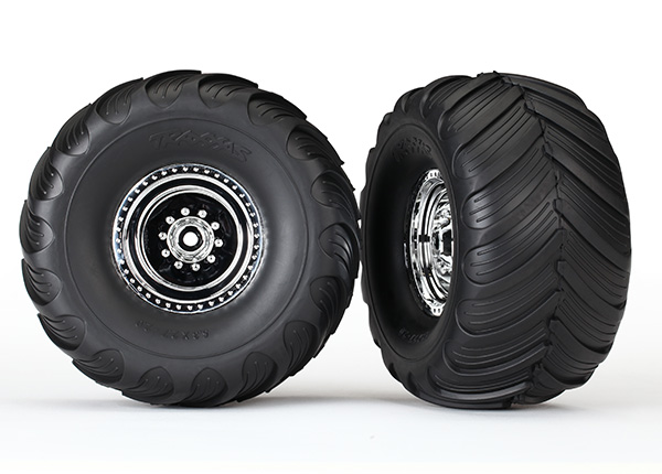 Traxxas Bigfoot #1 tires and wheels (rear) - Click Image to Close