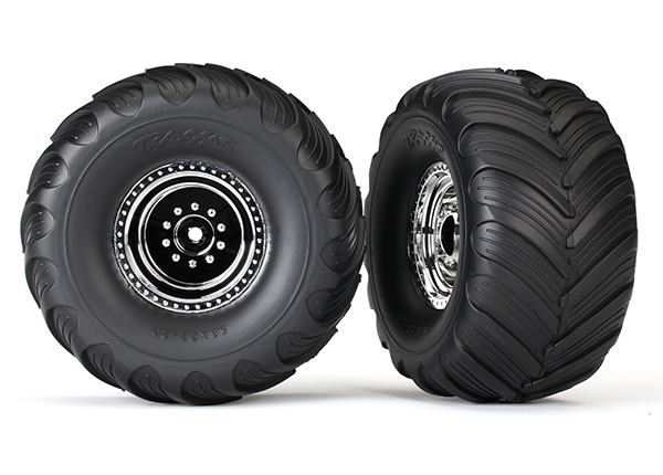 Traxxas Bigfoot #1 tires and wheels (front) - Click Image to Close