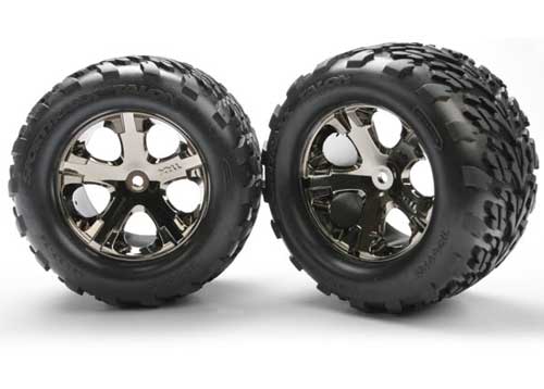 Traxxas 2.8" Talon Rear Tires w/All-Star Wheels (2) (Blk Chrme) - Click Image to Close