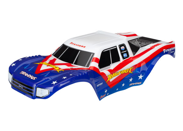 Traxxas Body, Bigfoot Red, White, & Blue, Officially Licensed re - Click Image to Close