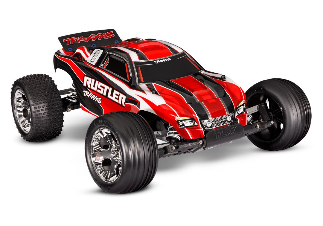 Traxxas Rustler 1/10 RTR Stadium Truck Red XL-5 DC Charger