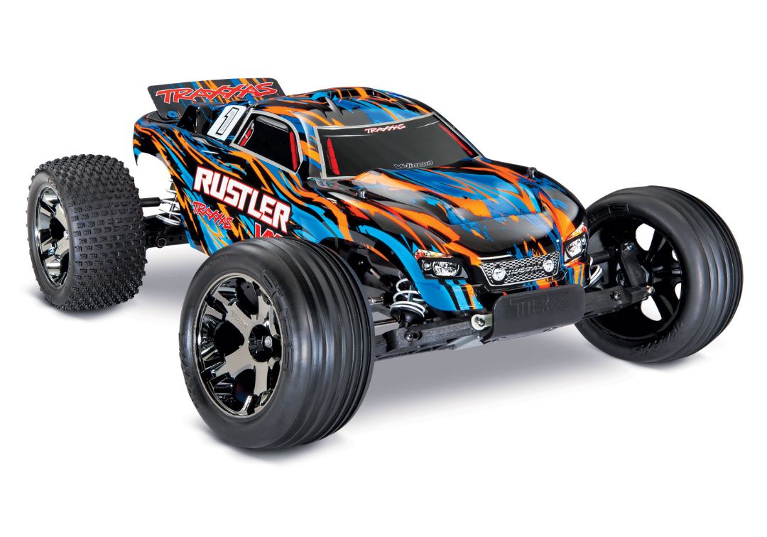 Traxxas Rustler VXL Brushless 1/10 RTR Stadium Truck - OrangeX, TSM, TQi, No Battery/Charger