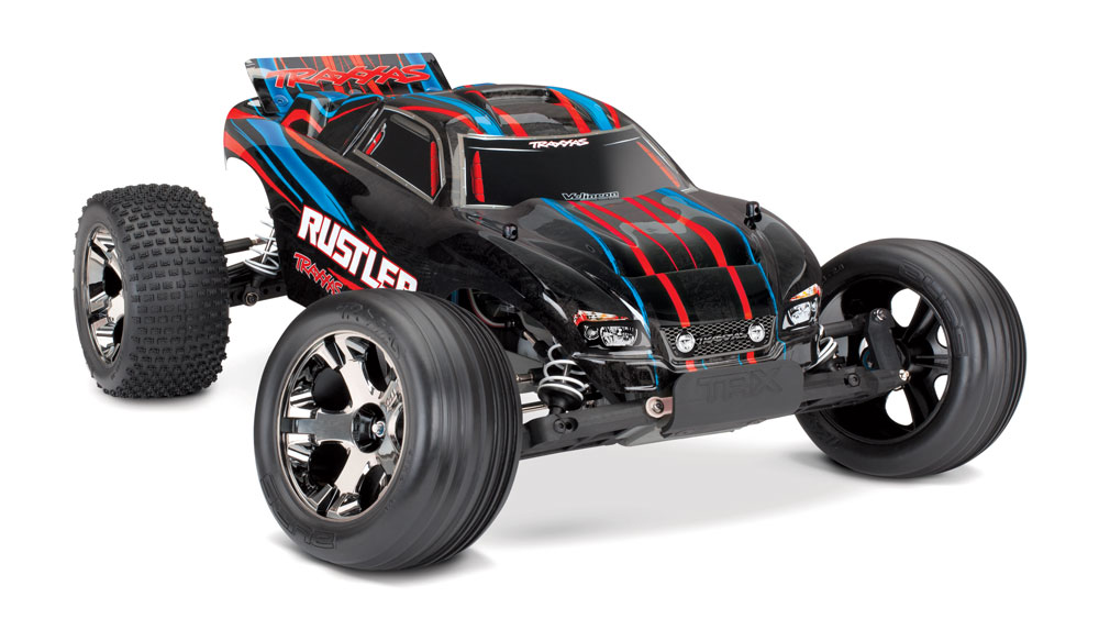 Traxxas Rustler VXL Brushless 1/10 RTR Stadium Truck - Red, TSM, TQi, No Battery/Charger