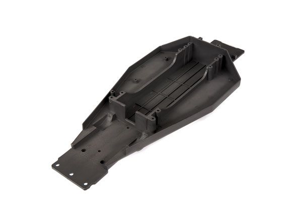 Traxxas Lower chassis (black) (166mm long battery compartment) (fits both flat and hump style battery packs))