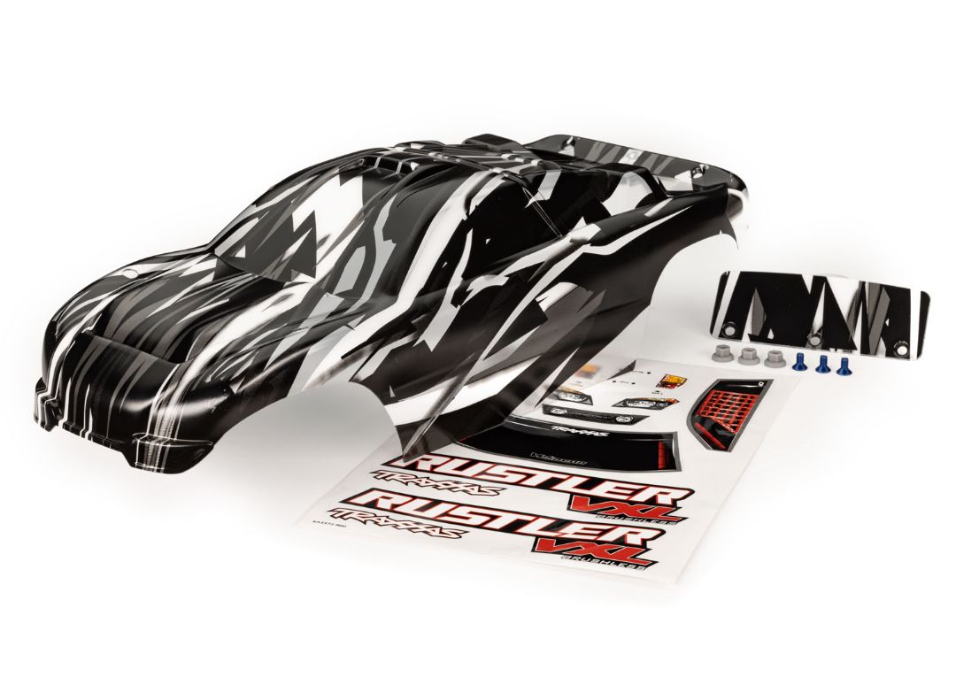 Traxxas Body, Rustler VXL, Prographix (Graphics Are Printed, Requires Paint & Final Color Application)/ Decal Sheet