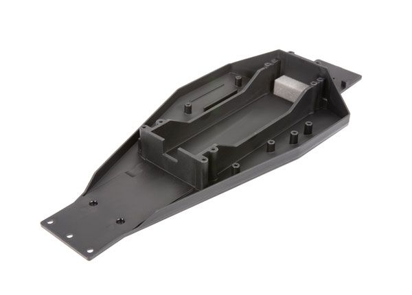Traxxas Lower chassis (black) (166mm long battery compartment) (fits both flat and hump style battery packs). Use only with #3725R ESC mounting plate. Replaces TRA3722, A, R, X