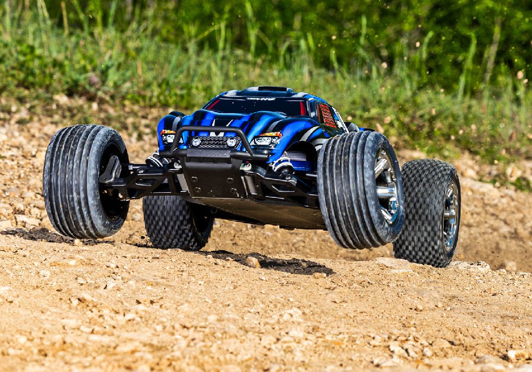 Traxxas 1/10 Rustler BL-2S 2wd RTR - Blue w/ Charger & Battery