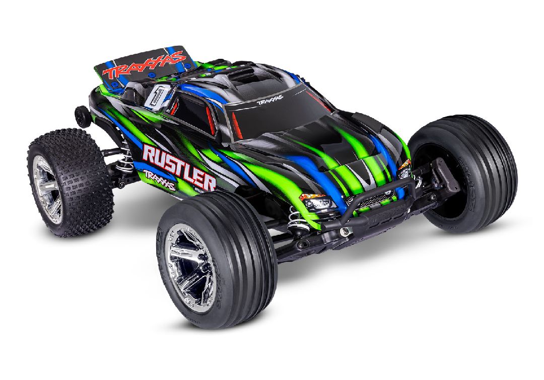Traxxas 1/10 Rustler BL-2S 2wd RTR - Green w/ Charger & Battery