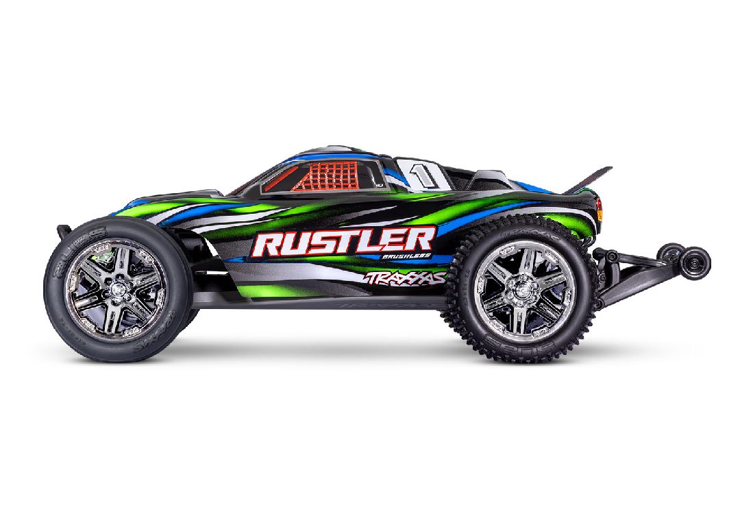 Traxxas 1/10 Rustler BL-2S 2wd RTR - Green w/ Charger & Battery