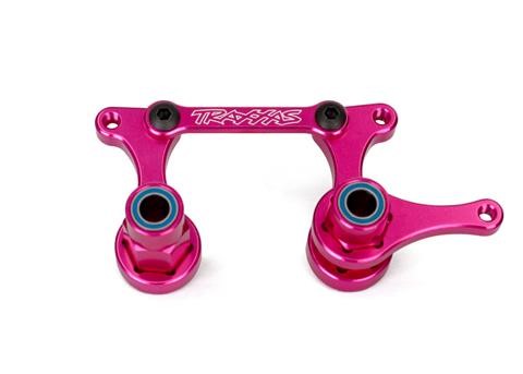 Traxxas T6 Aluminum Steering Bellcrank, Drag Link & 5x8mm Ball Bearings (Pink)