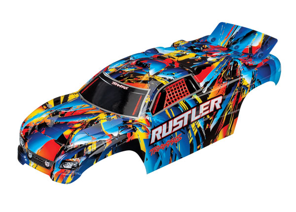 Traxxas Body, Rustler, Rock n' Roll (painted, decals applied) - Click Image to Close