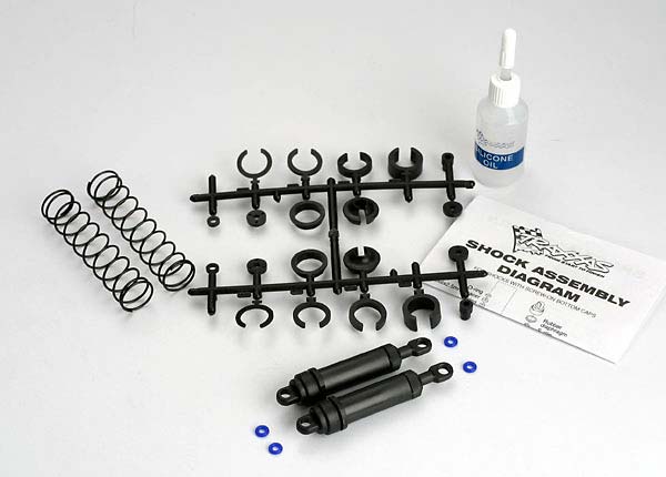 Traxxas Ultra Shocks (black) (xx-long) (complete w/ spring pre-load spacers & springs) (rear) (2)