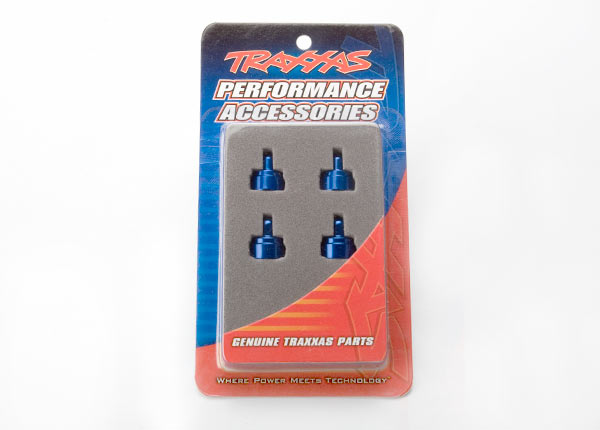 Traxxas Aluminum Ultra Shock Cap (Blue) (4) - Click Image to Close