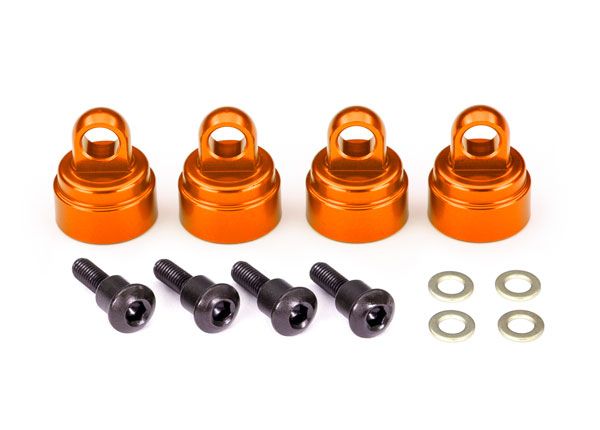 Traxxas Aluminum Ultra Shock Cap (Orange) (4)