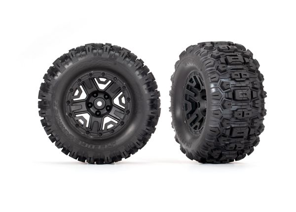 Traxxas Sledgehammer Tires & Wheels, Black 2.8" (2) - Click Image to Close