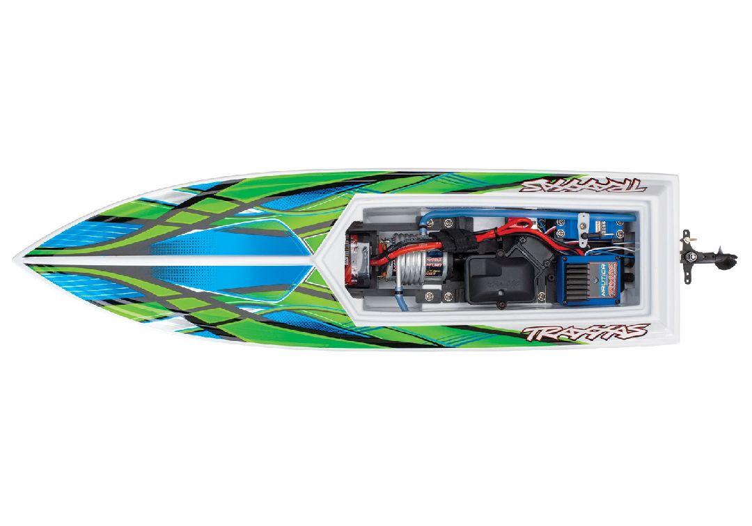 Traxxas Blast 24" High Performance RTR Race Boat - Green - Click Image to Close