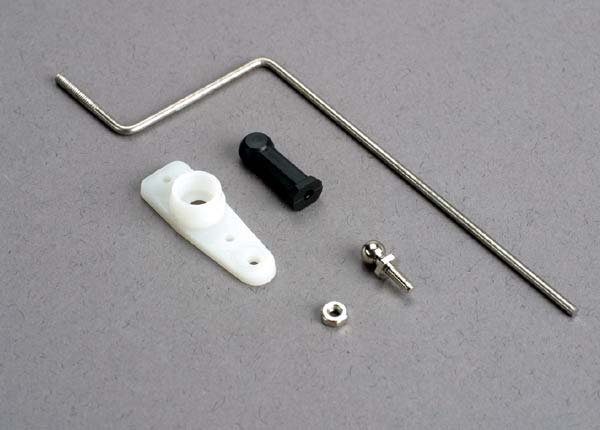 Traxxas Steering Rod/ Plastic Rod End/ Chrome Threaded Ball & Nut/ Servo Horn